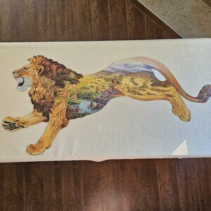 1000 Piece F. X. Schmid Puzzle - Lion Shaped Jigsaw - Pride of the Plains